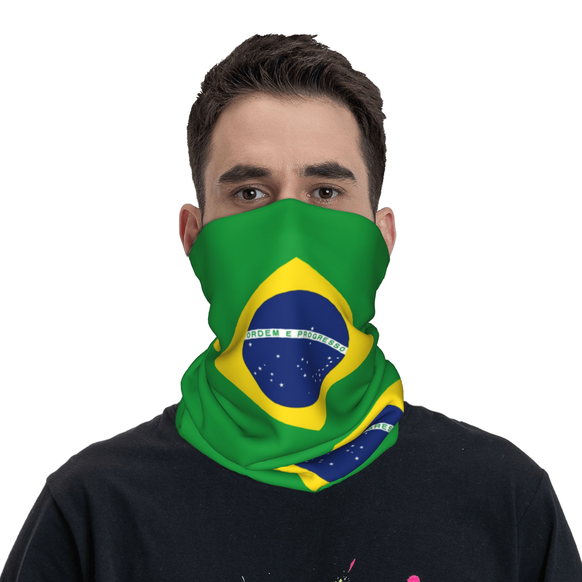 Custom Brazil Flag Bandana Nec - Neck Warmer Tube 评论和价格