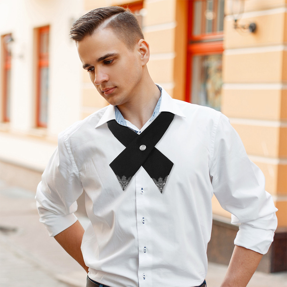 2Pcs Black Cross Bow Tie for W - Bow Tie Pre Tied 评论和价格