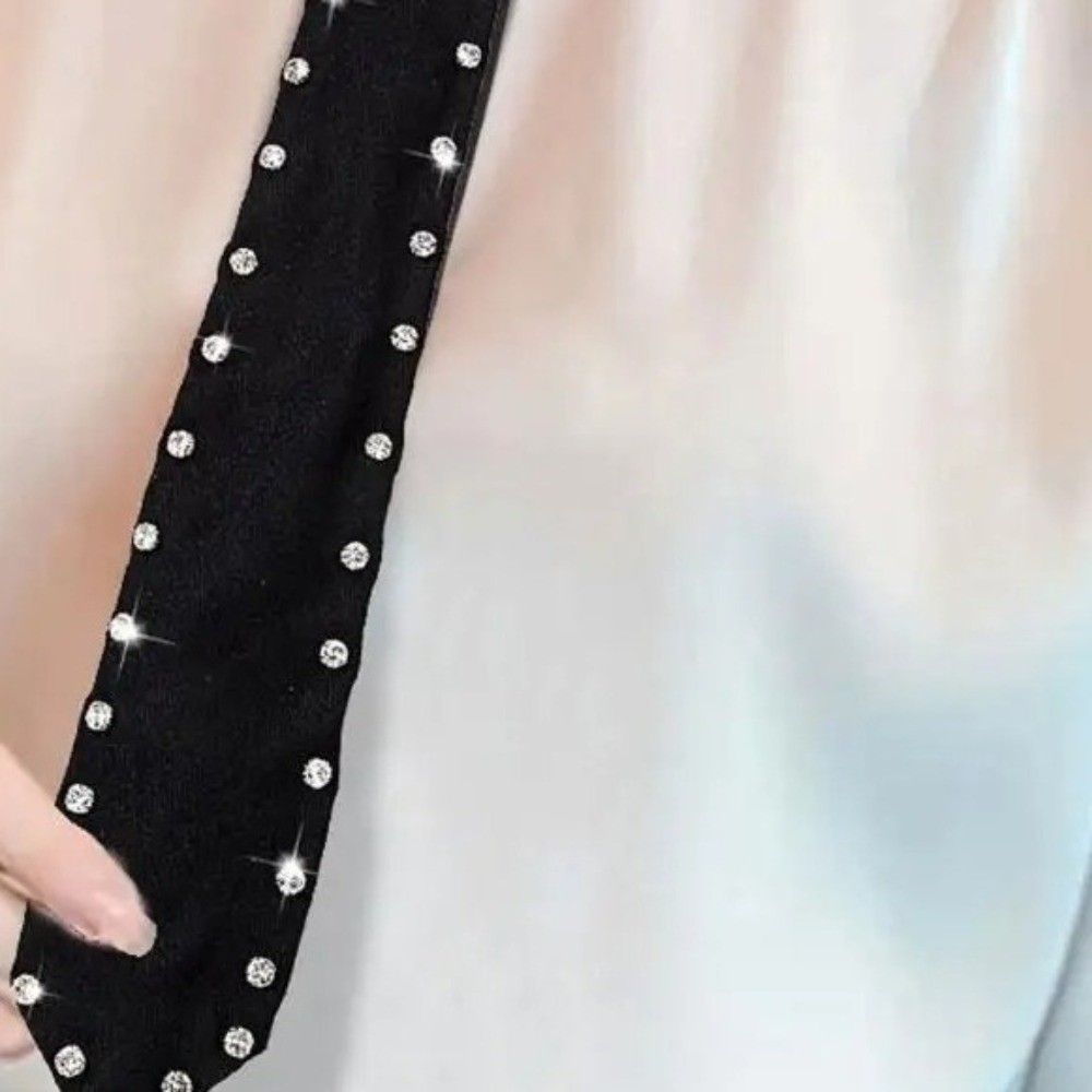 Fashionable Black Lazy Rhinest - Bow Tie Pre Tied 评论和价格
