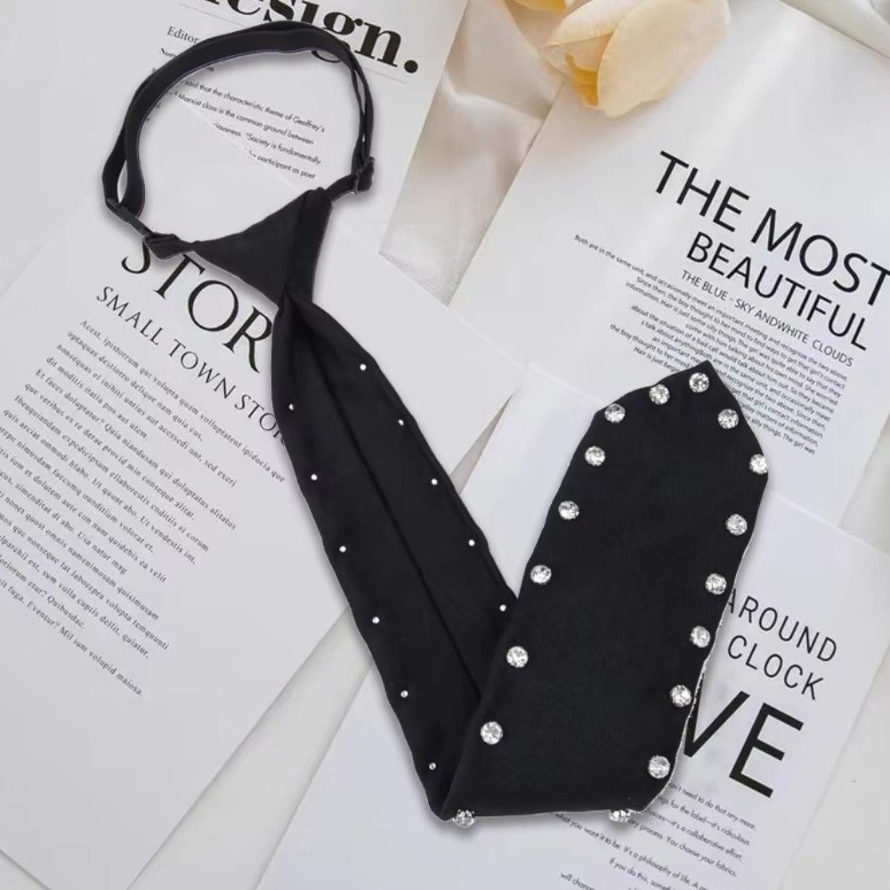 Fashionable Black Lazy Rhinest - Bow Tie Pre Tied 评论和价格