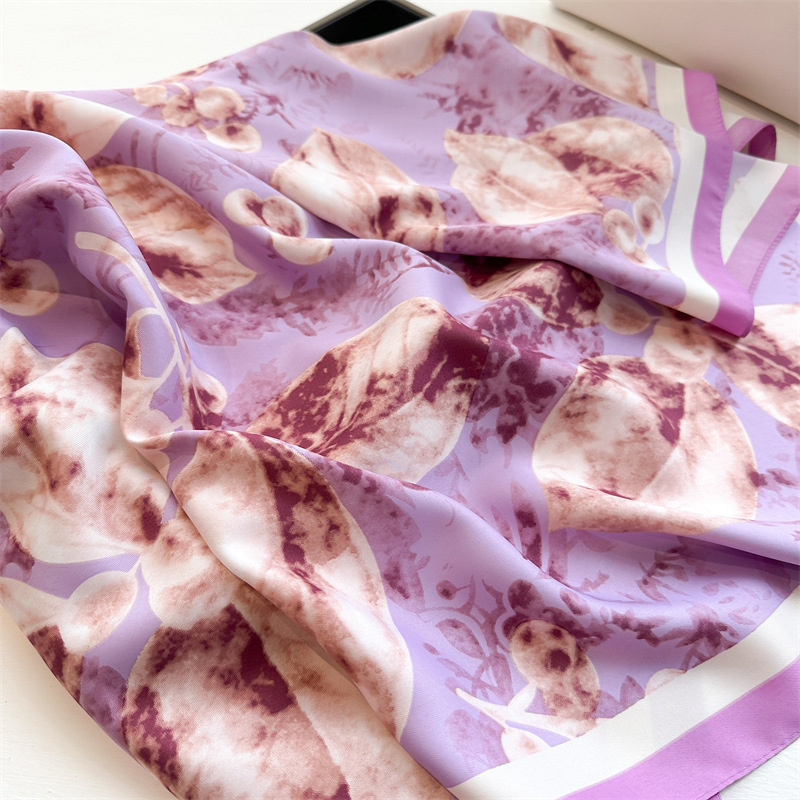 Retro 90cm Printed Large Squar - Scarf Silk Square 评论和价格
