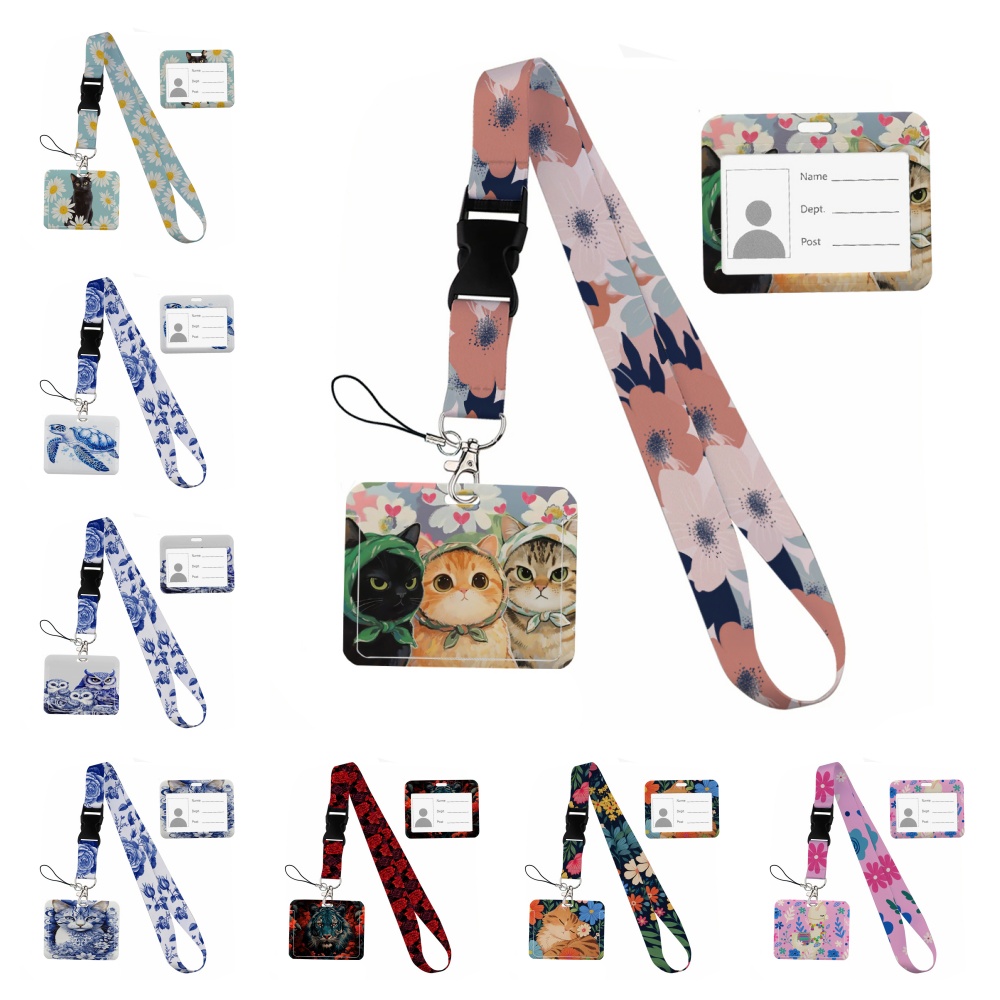Small animals inside flowers P - Lanyard Badge Holder 评论和价格