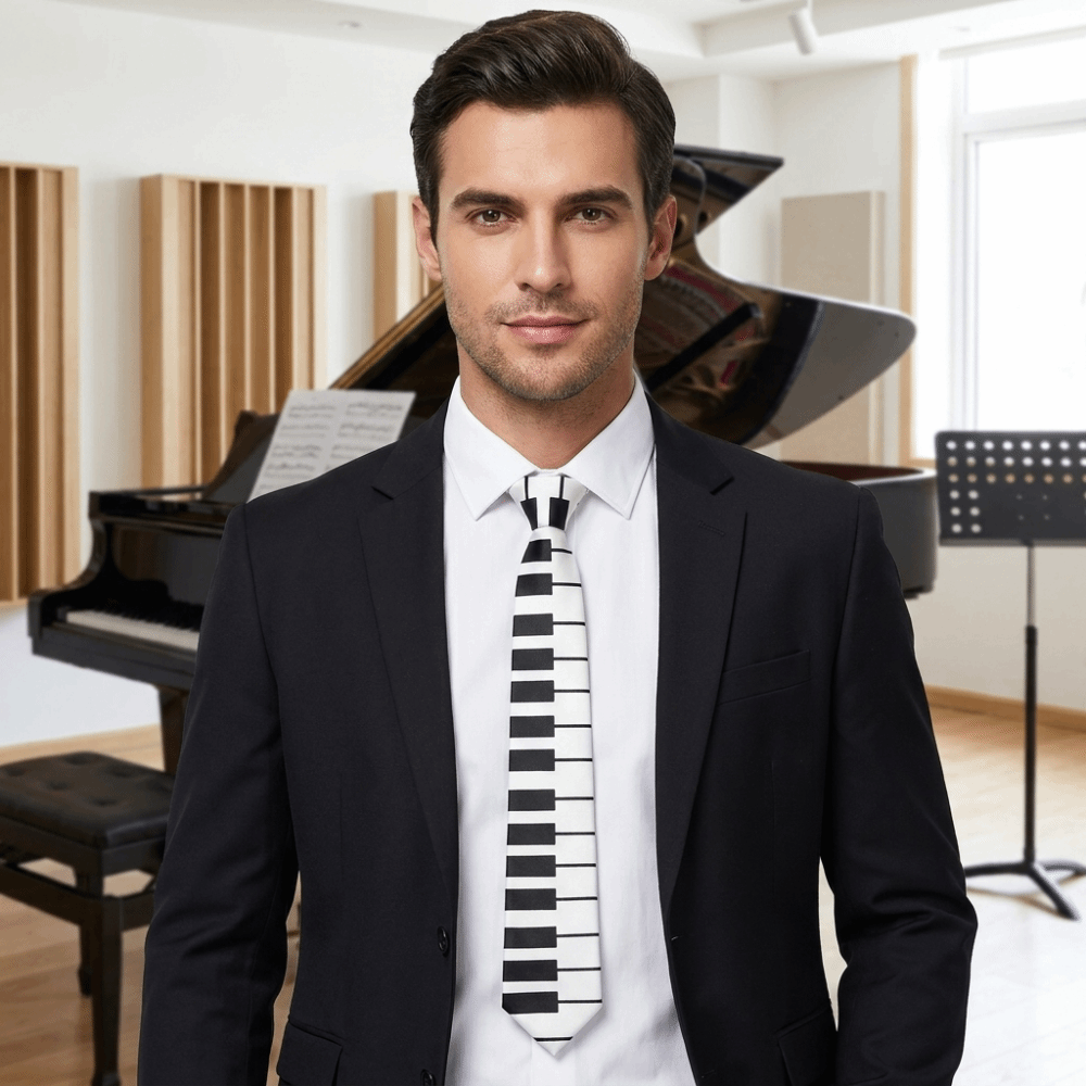 Simple Skinny Piano Necktie Sl - Skinny Tie Men 评论和价格