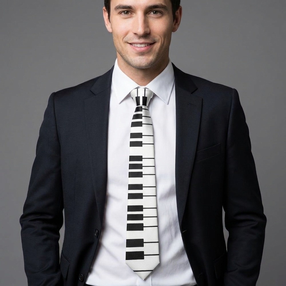 Simple Skinny Piano Necktie Sl - Skinny Tie Men 评论和价格